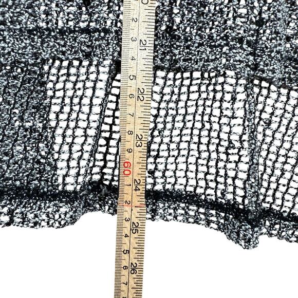 INC Gray Open Knit Mesh Top | Sheer Witchy Boho Layer Y2k | Medium - Picture 6 of 10